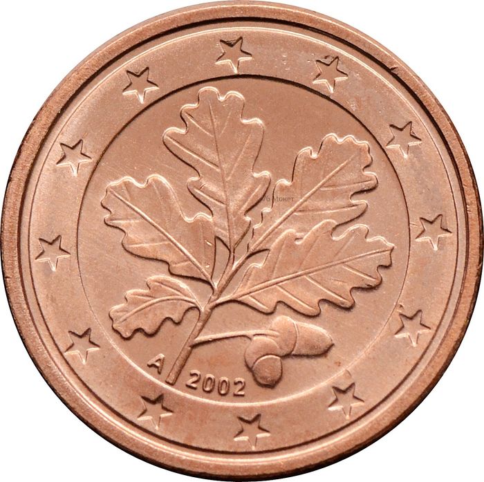 1 евроцент 2002 Германия (1 euro cent)