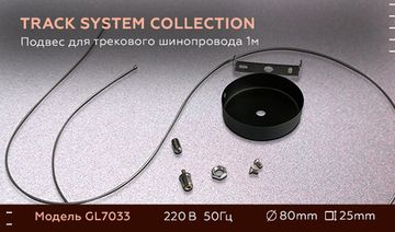Подвес для трекового шинопровода 1м GL7033 BK черный Standard 220V Ambrella