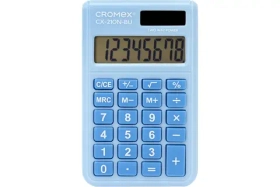 Калькулятор карманный Cromex CX-210N-BU (96х62 мм), 8 разрядов, двойное питание, голубой, 273835