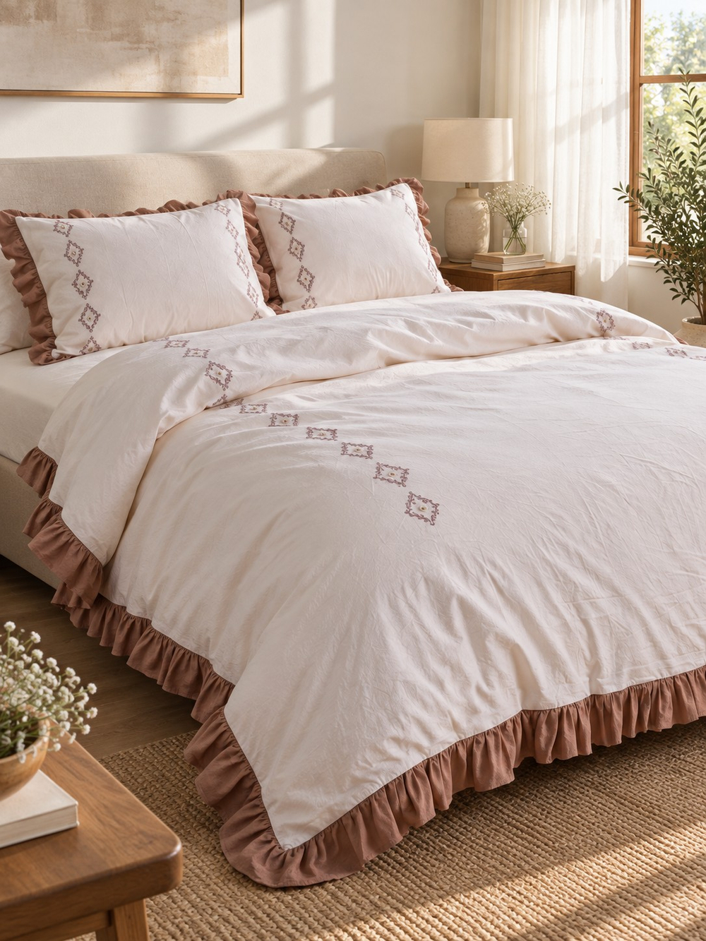 Постельное бельё евро Limasso «Damask Flora», 4 предмета