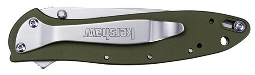 K1660OL Leek - нож склад., алюм. рук-ть оливк.,клинок Sandvik 14C28N