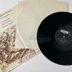 Винтажная виниловая пластинка LP Ludwig van Beethoven, Бетховен, Peter Schreier, Walter Olbertz, Liebeslieder, Scherzlieder, Ernste Lieder (ГДР 1972)