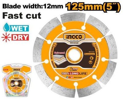 Диск алмазный сегментный Turbo 125х12х2,5х22мм INGCO DMD011251 INDUSTRIAL