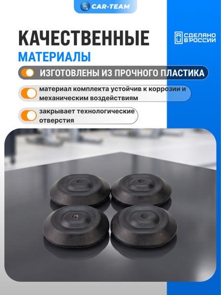 Заглушка пола кузова (20,2х16,2) Лада Веста, X-Ray, Ларгус, Renault Logan, Duster, Kaptur, Sandero набор из 4шт. (арт. 7703074684)