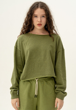 Свитшот оверсайз Bowery NYC Crop Military