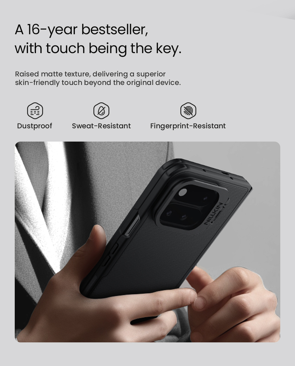 Чехол с MagSafe на смартфона Google Pixel 11 Pro Fold, серия Super Frosted Shield Prop Magnetic (версия с прозрачной откидной крышкой объектива) от Nillkin