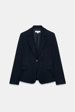ZARA БЛЕЙЗЕР В ТОНКУЮ ПОЛОСКУ, МОРСКОЙ СИНИЙ