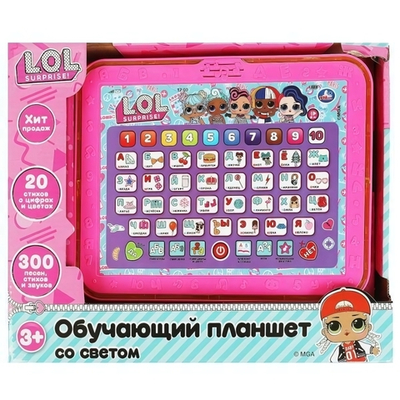Обучающий планшет "Азбука. ЛОЛ" 300 песен, стихов, звуков, свет, на бат. коробка (Умка)