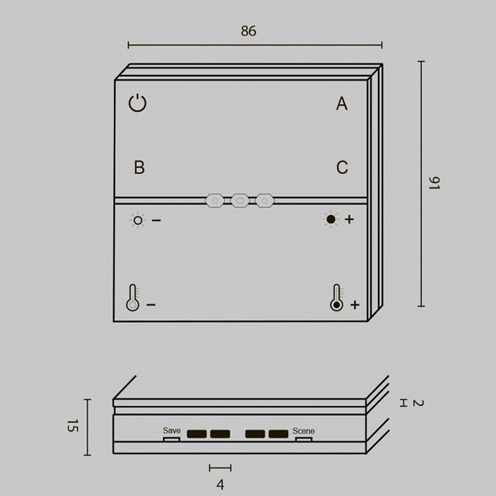 Панель универсальная сенсорная накладная Maytoni Lighting control Панель управления DRC035-Z-8-W