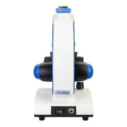 Микроскоп Levenhuk Discovery Pico Gravity с книгой - вид сзади, переключатель питания и гнездо