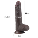 Коричневый фаллоимитатор Sliding-Skin Dong 7.0 - 17,5 см.