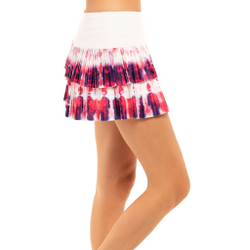 Женская теннисная юбка Lucky in Love Sunburst Pleated Scallop Skirt Women - White, Multicoloured