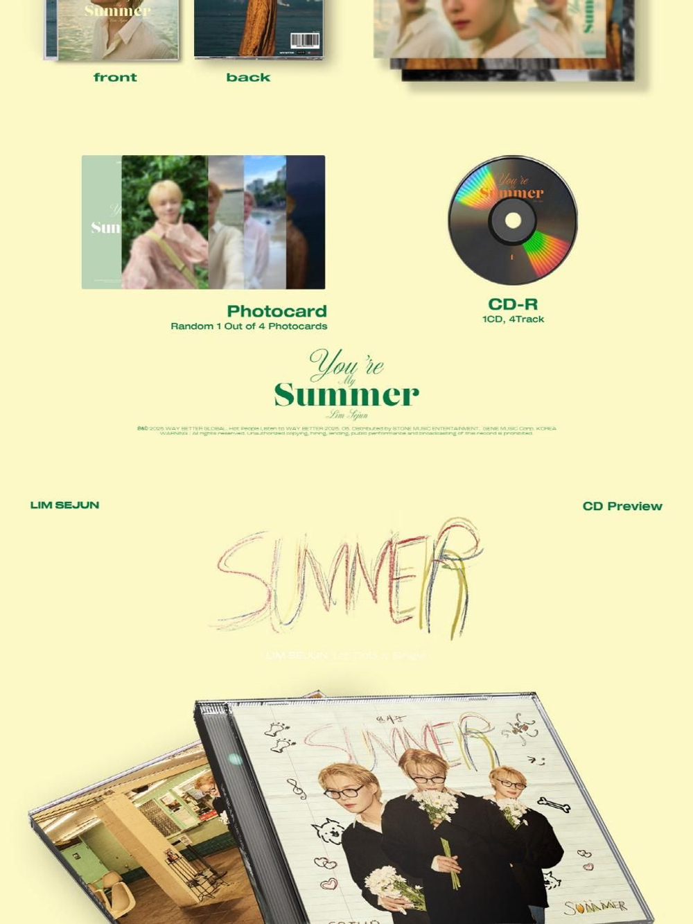Альбом LIM SEJUN - YOU'RE MY SUMMER 1st Debut Single Album RANDOM Version