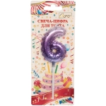 Свеча для торта Цифра Шарик «6» 6*4 см