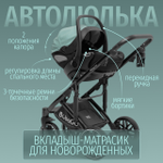 Коляска модульная 3в1 Bubago Pellegrino зеленый