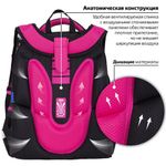 Ранец BRAUBERG LUMINOUS, 2 отделения, с брелоком, "Cats first", СВЕТЯЩИЙСЯ РИСУНОК, 38х29х16 см, 271367