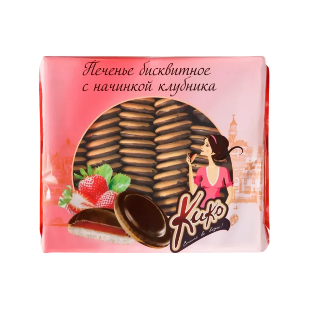 Печенье Три чуда Клубника 600 гр