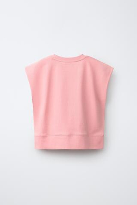 ZARA ОДНОТОННАЯ ФУТБОЛКА HEAVY WEIGHT, РОЗОВЫЙ