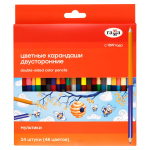 Карандаши 48цв. 24шт. двустор. "Мультики" заточен. (Гамма)