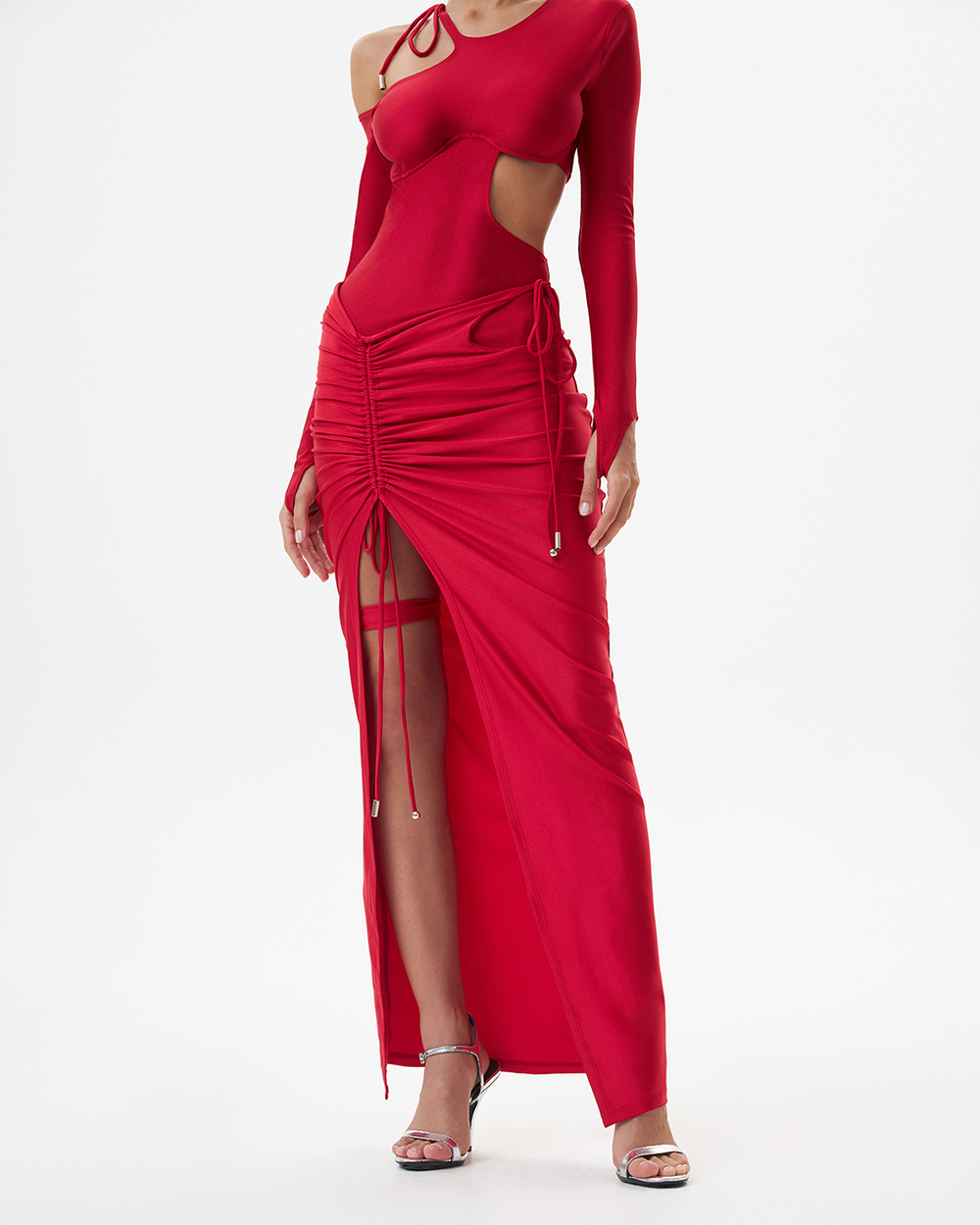 RED MAXI SKIRT