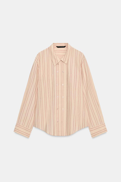 ZARA РУБАШКА В ПОЛОСКУ ZW COLLECTION, КРАСНАЯ ПОЛОСКА