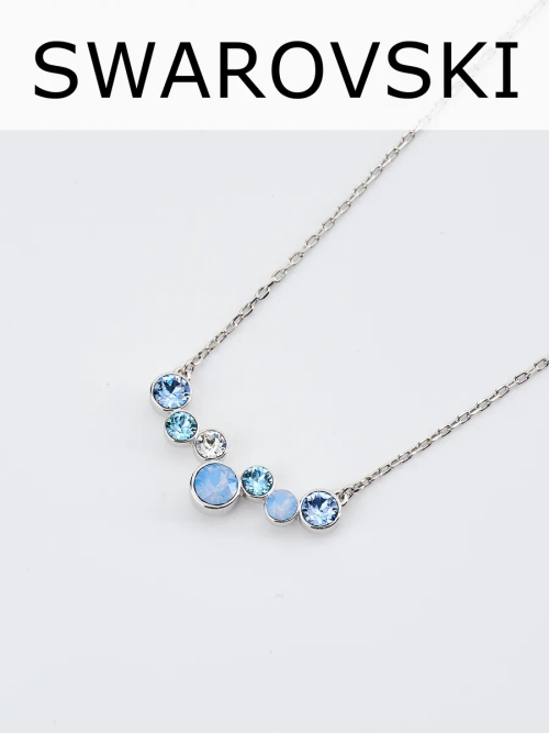 Колье-дуга Эльза с голубыми кристаллами Swarovski
