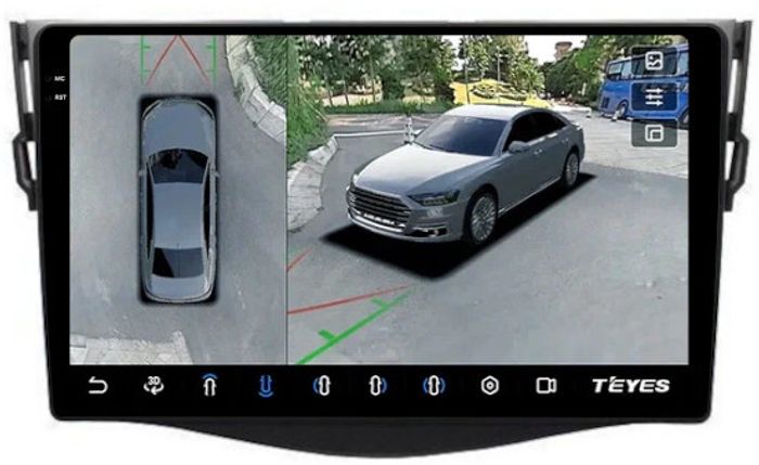 Магнитола для Toyota RAV4 30 2005-2012, Vanguard (рамка 9) - Teyes CC3-2K-360 на Android 10, Быстрая, 2K QLED, CarPlay, 4G SIM-слот, 4 камеры в комплекте