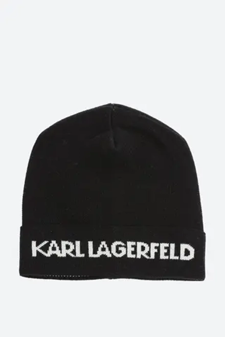 Шапка муж. Lagerfeld 512327 черная, белое лого