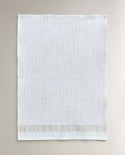 ZARA HOME ВАФЕЛЬНЫЕ КУХОННЫЕ ПОЛОТЕНЦА (НАБОР ИЗ 2 ШТ.), БЕЛЫЙ