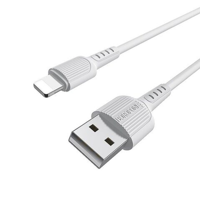 Кабель Borofone BX16 USB-Lightning 2.4А 1м PVC White