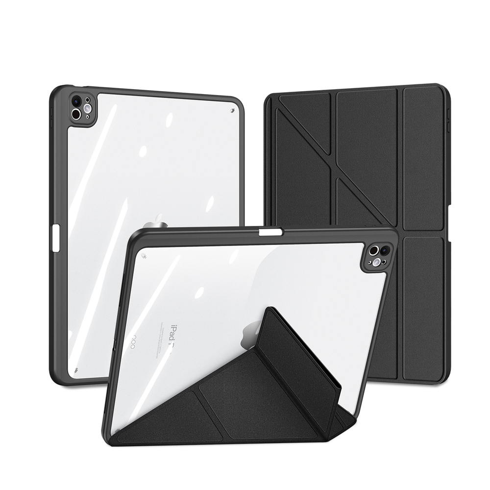 Чехол книжка черного цвета от Dux Ducis для Apple iPad Pro 13 с 2024 года, серия Magi Series Case, с держателем Apple Pencil и функцией автоматического перехода в спящий режим