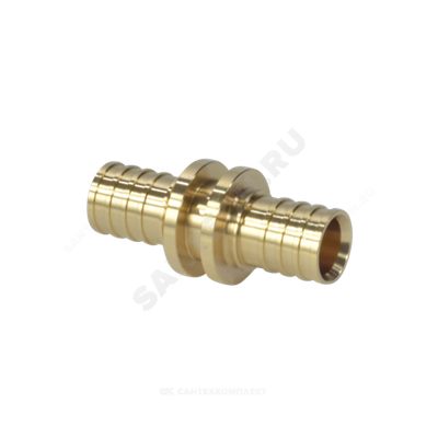 Муфта для PE-X труб аксиальная латунь Дн 16 РОС
