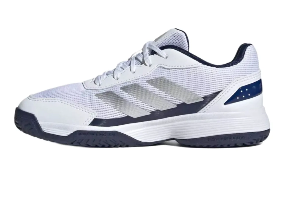 Детские кроссовки для падела Adidas Kids Crazyquick - cloud white/silver metallic/dark blue
