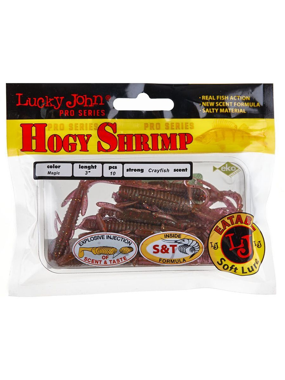 Виброхвосты съедобные искусственные LJ Pro Series HOGY SHRIMP 2,2in (05.60)/S18 10 шт. в упак.