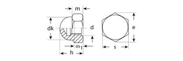 ЗУБР DIN 1587, M5, цинк, 5 кг, колпачковая гайка (303680-05)