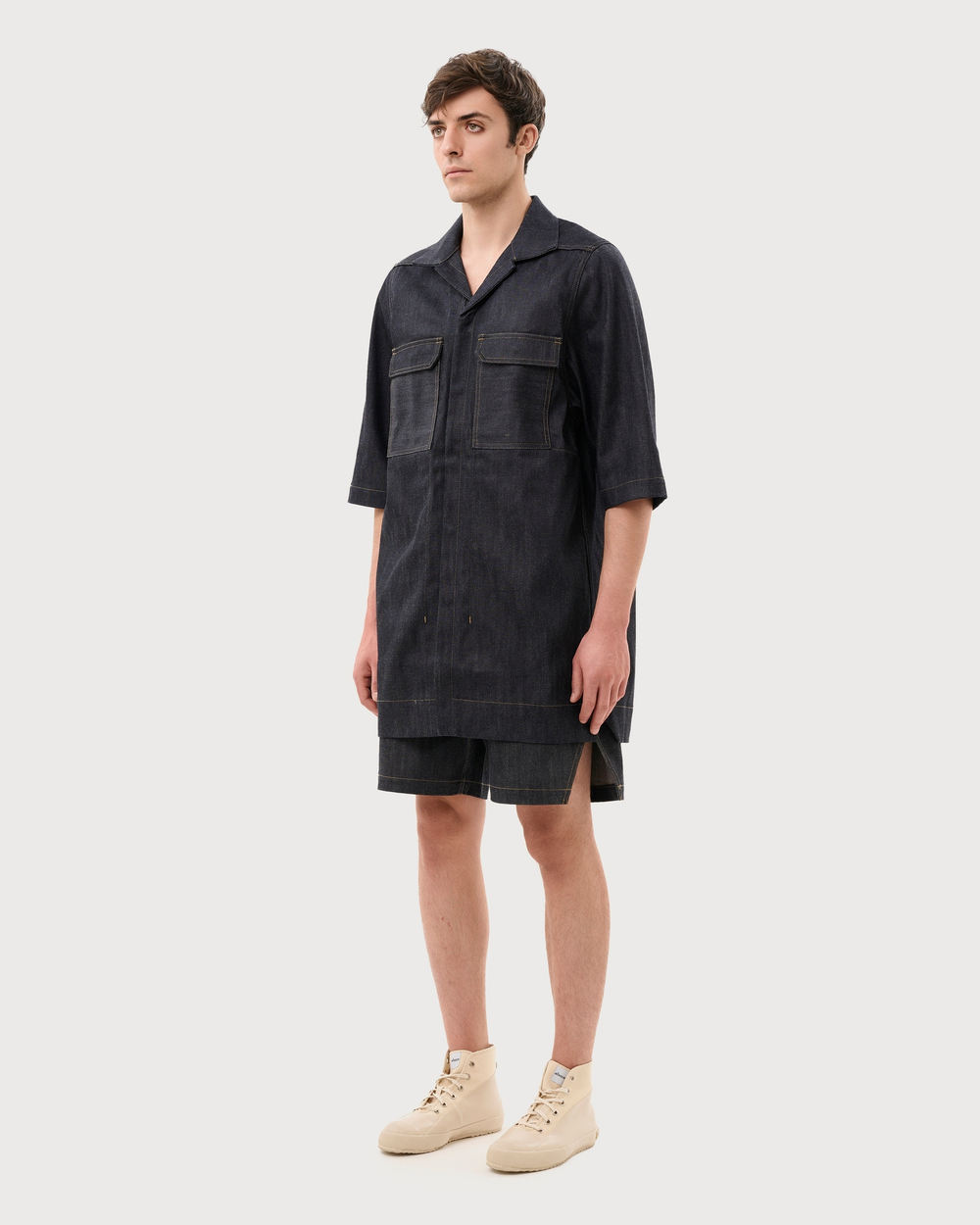 RICK OWENS DRKSHDW ШОРТЫ ЦВЕТА ИНДИГО