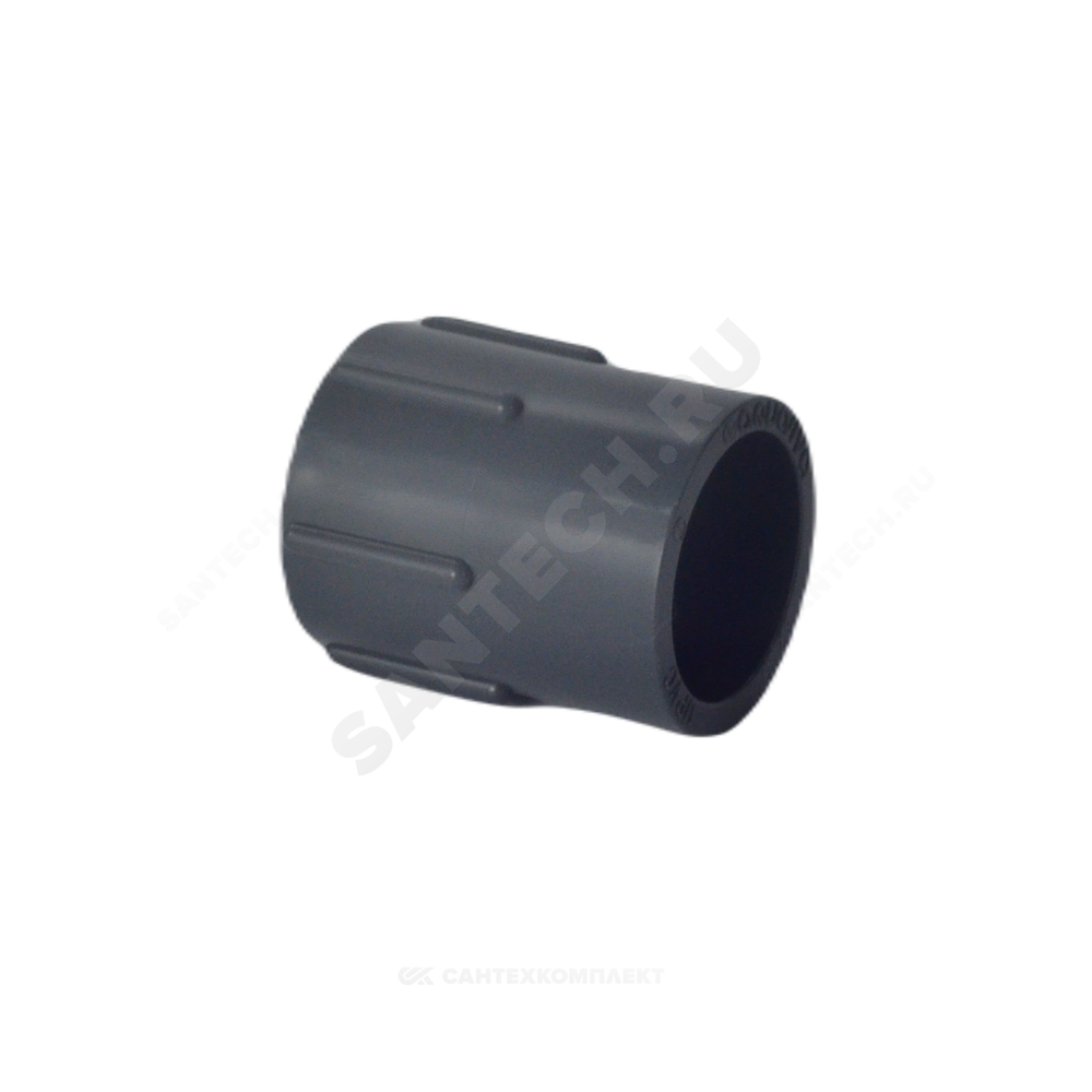 Муфта НПВХ Дн 20х1/2" Ру16 серая напорная ВР под клеевое соединение Aquaviva FTH020A