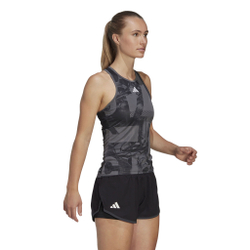 Женская теннисная майка adidas Club Graphic Tank Top Women - Black, Dark Grey