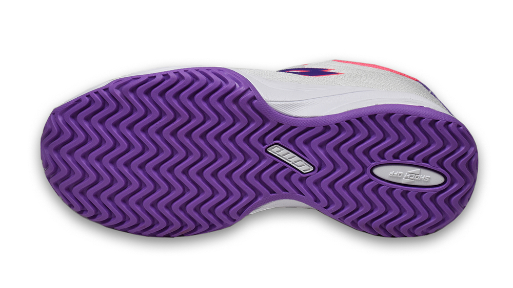 детские Кроссовки теннисные Lotto Mirage 600 Allround Junior - all white/bellflower/neon magenta