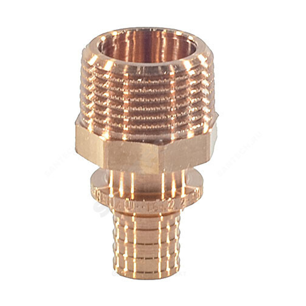 Муфта для PE-X труб аксиальная бронза Дн 16х1/2" НР RAUTITAN RX+ Rehau 14563111001