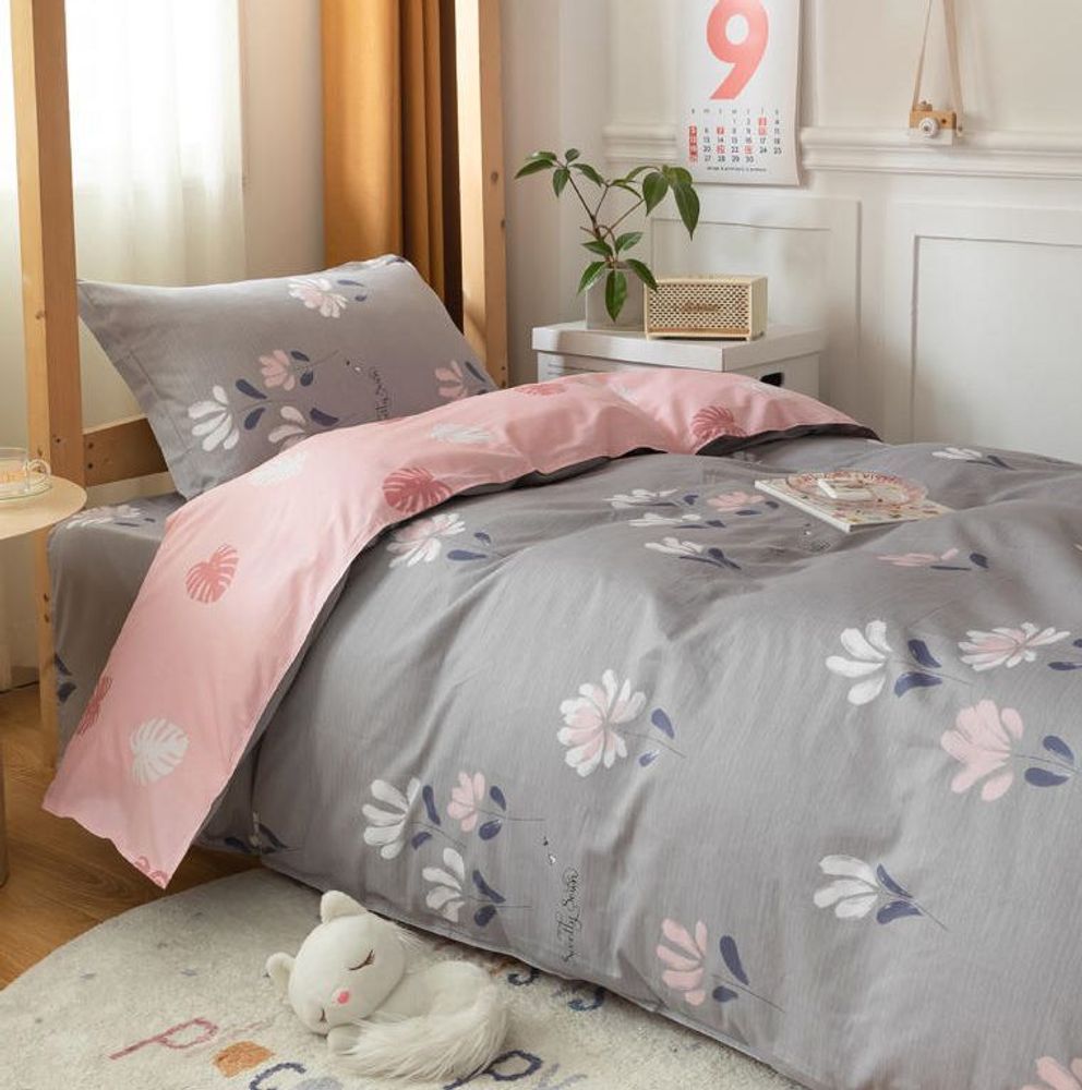 ZEPHYR HOME КПБ 1.5 Полуторка Сатин серый ромашки