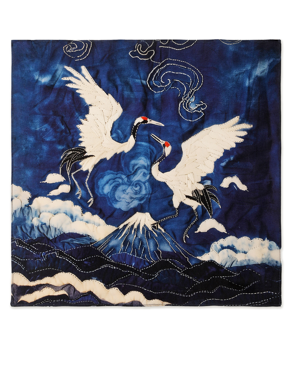 Бандана Boro Crane Mimic Stitch Boro Crane Print