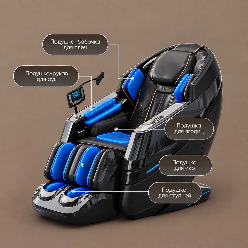 Массажное кресло RelaxMaster «Dual Force», SL [4D, двойной механизм]