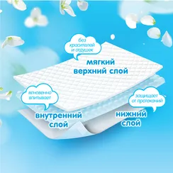 Пелёнки одноразовые MANU 60х60 см 10 шт.