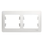 Schneider Electric Glossa Белый Рамка 2-местная горизонтальная IP20 скрытая установка (код.69604)