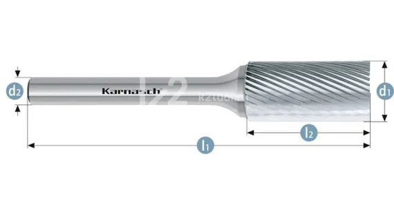 Борфреза твердосплавная Karnasch форма A, 2х11х3х38 мм, насечка HP-5, без покрытия, арт. 11.3003-025
