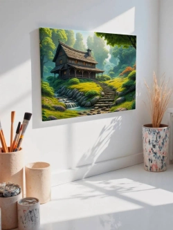Картина на стену 40 X 50 Домик в лесу