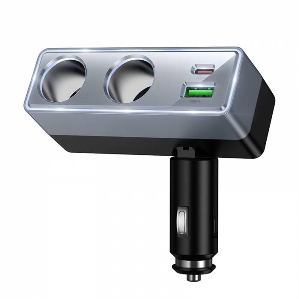 Автомобильное зарядное устройство Hoco Z65B Smart с 2 слотами прикуривателя (PD48W/1A1C)
