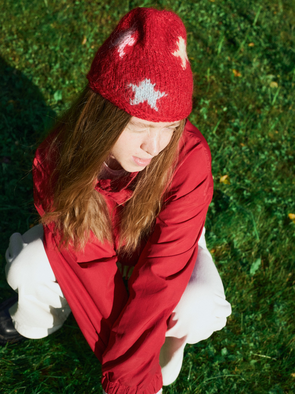 Шапка Jacob Cro Mohair Stars "Terracotta"
