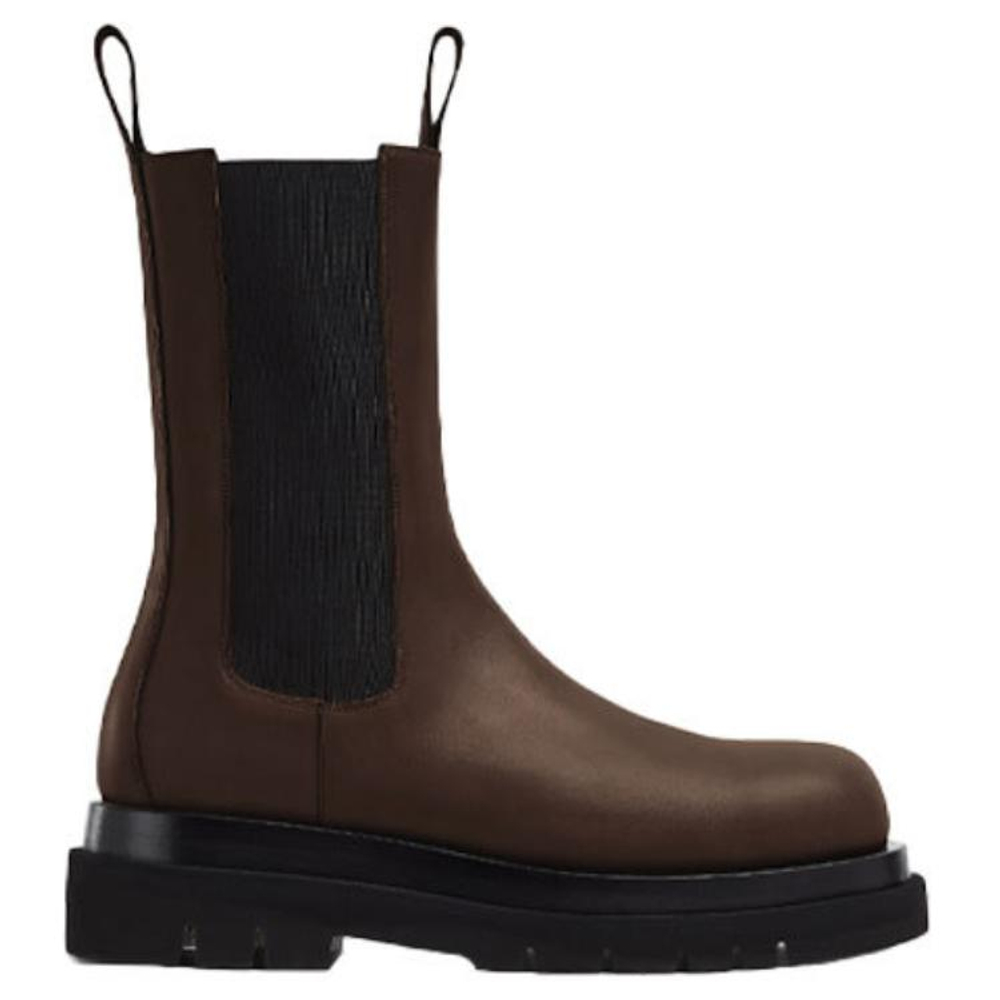 Bottega Veneta Lug Chelsea Short Chelsea Boots Women"s Dark Umber